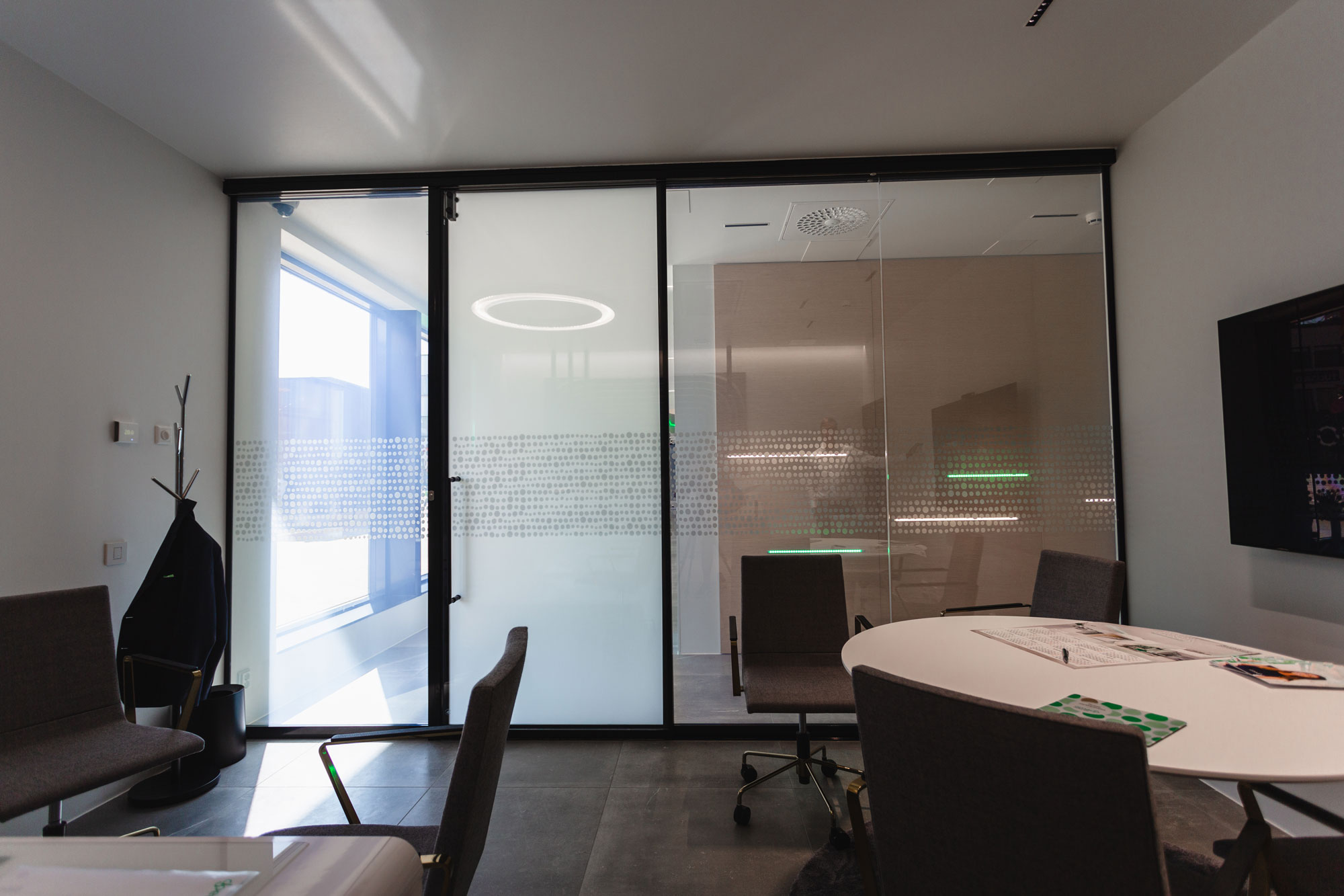 Scanmikael Office glass walls_Glass balustrades_Smart glass walls_OmaSp, Seinäjoki, Finland